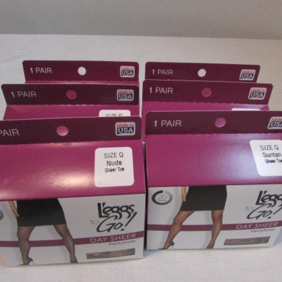 DOUBLE AMOUNT! L'eggs to Go! Nylon Day Sheer with Sheer Toe Pantyhose 12 Pairs - Picture 2 of 5